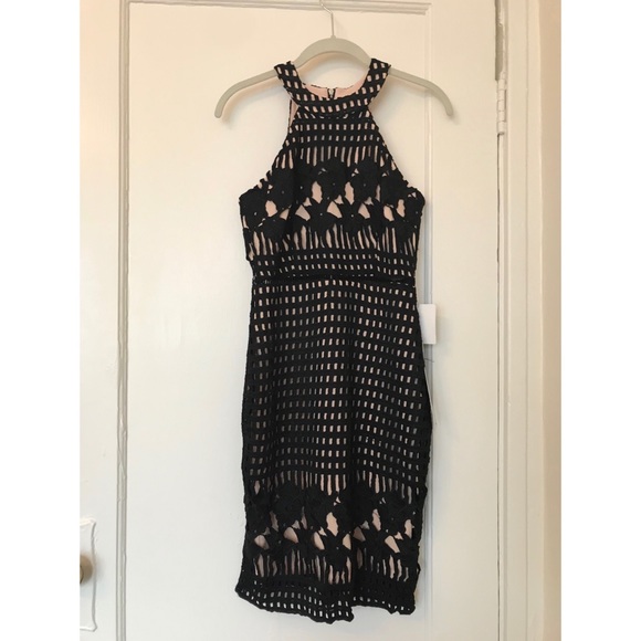 SOLD NWT Lulu’s Luxe Love Black Nude Lace Dress - Picture 7 of 13